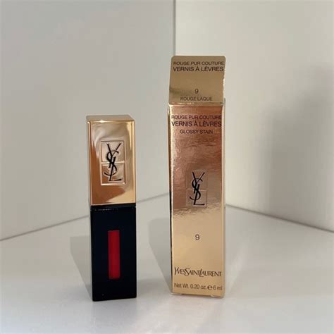 ysl glossy stain lip color 9 rouge laque|yves saint laurent glossy stain.